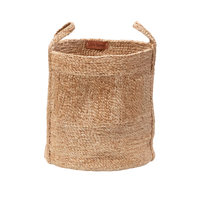 Vartula – Jute Small Round Laundry Basket – Natural