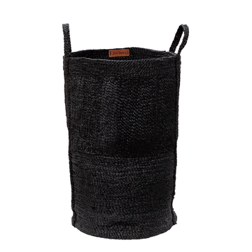 Vartula – Jute Large Round Laundry Basket – Black