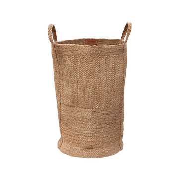 Vartula – Jute Large Round Laundry Basket – Natural