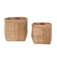 Varga – Jute Square Baskets – Set Of 2 – Natural