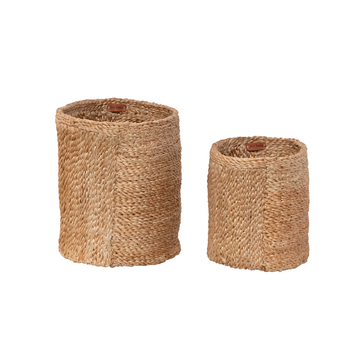 Mandala – Jute Small Round Baskets – Set Of 2 – Natural