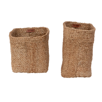 Vinata – Jute Short & Tall Basket Duo – Set Of 2 – Natural