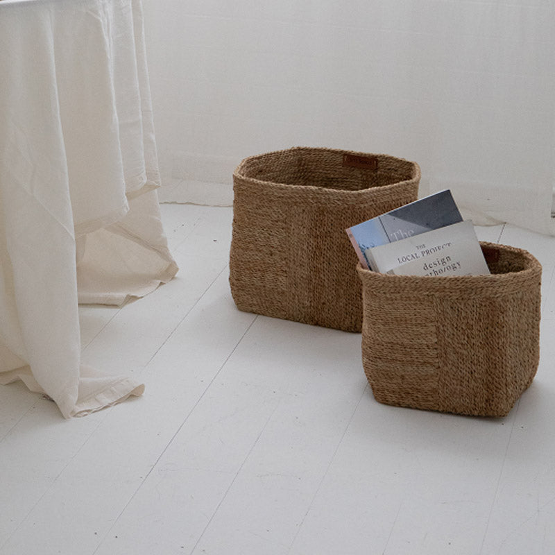 Varga – Jute Square Baskets – Set Of 2 – Natural